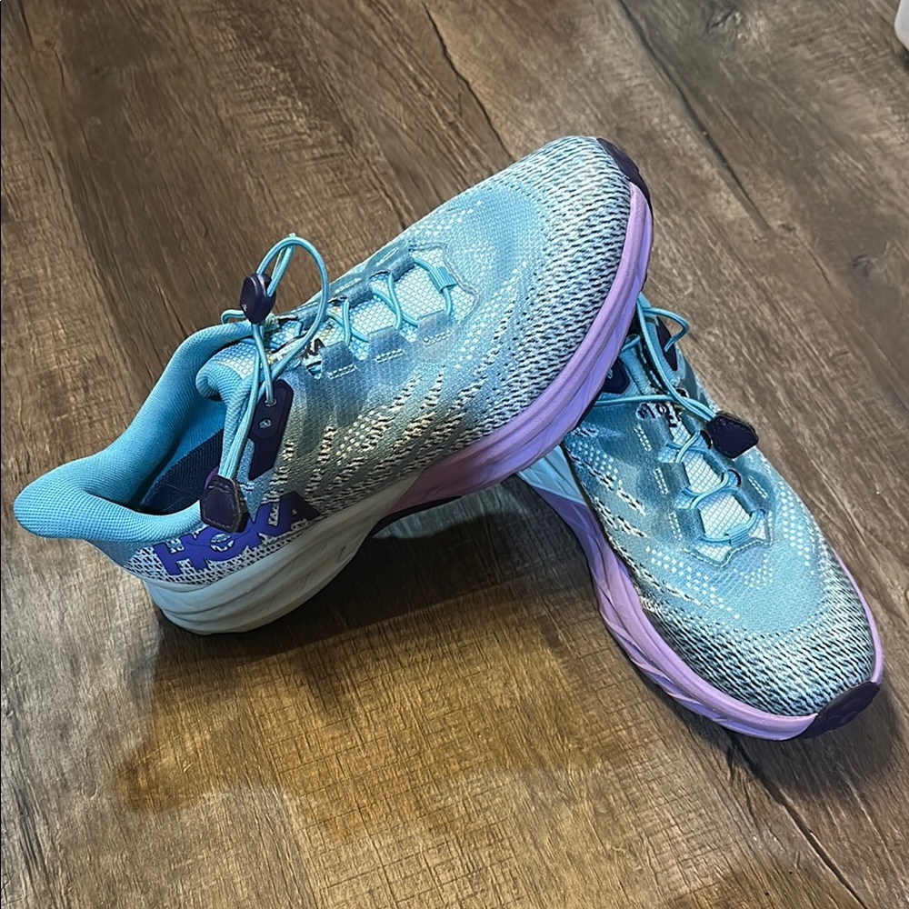 HOKA Blue and Purple Running Shoes